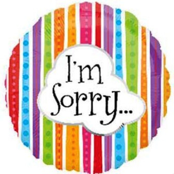 FOIL 17''  43 CM I'M SORRY ΜΕ ΠΟΛΥΧΡΩΜΕΣ ΡΙΓΕΣ 19346
