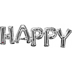 FOIL air filled ΛΕΞΗ HAPPY ΑΣΗΜΙ