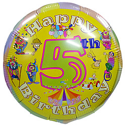 FOIL 18'' Vintage HAPPY 5th BIRTHDAY Προσφορά!