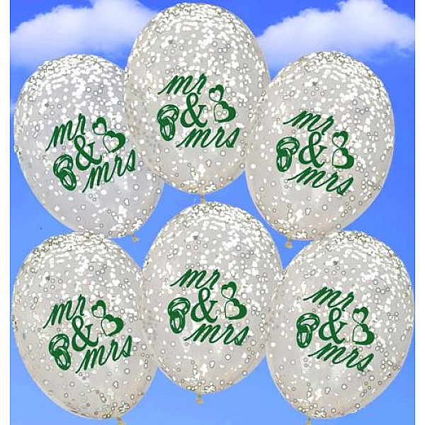 CONFETTI  ΜΕ 6 ΜΠΑΛΟΝΙΑ MR ΚΑΙ MRS