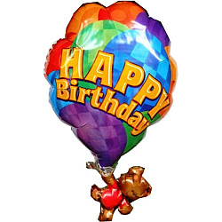 FOIL S/S HAPPY BIRTHDAY ΑΡΚΟΥΔΑΚΙ ΜΕ ΜΠΑΛΟΝΙΑ Προσφορά!