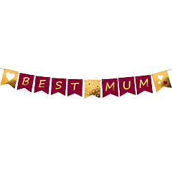 LETTER BANNER BEST MUM ΜΠΟΡΝΤΩ ΧΡΥΣΟ 180CM