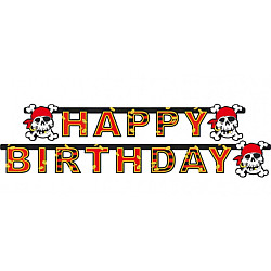 BANNER HAPPY BIRTHDAY JOLLY ROGER 180CM