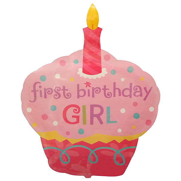  FOIL S/S  FIRST BIRTHDAY GIRL