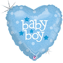 GRABO Mini/S 9'' BABY BOY ΚΑΡΔΙΑ ME GLITTER