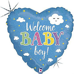 FOIL 18'' WELCOME BABY BOY ΚΑΡΔΙΑ