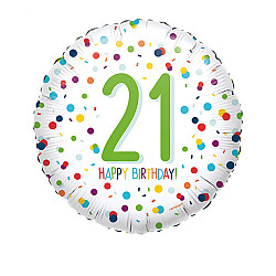  FOIL 18'' HAPPY BIRTHDAY 21