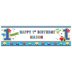 GIANT BANNER ALL ABOARD BIRTHDAY PERSONALIZE IT