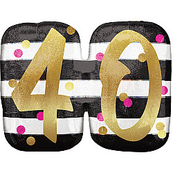  FOIL S/S 40 PINK AND GOLD MILESTONE