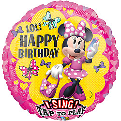 FOIL SINGING BALLOON MINNIE HAPPY HELPERS HAPPY BIRTHDAY