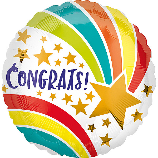  FOIL 17'' CONGRATS ΧΡΥΣΑ ΑΣΤΕΡΙΑ ΜΕ ΟΥΡΑΝΙΟ ΤΟΞΟ