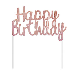 CAKE TOPPER ΤΟΥΡΤΑΣ HAPPY BIRTHDAY ROSE GOLD 1ΤΜΧ