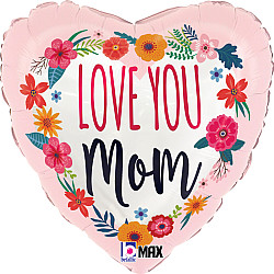 FOIL 18'' ΚΑΡΔΙΑ SATIN LOVE YOU MOM