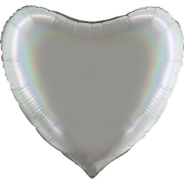 FOIL 36''  ΚΑΡΔΙΑ RAINBOW PLATINUM ΛΕΥΚΗ_ΑΣΠΡΗ