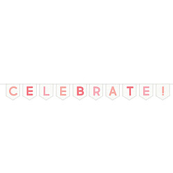 BANNER ΥΦΑΣΜΑΤΙΝΟ ΛΕΥΚΟ ΜΕ ΡΟΖ CELEBRATΕ 1ΤΜΧ
