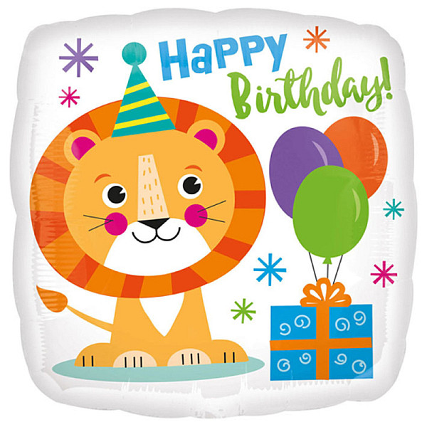 FOIL 17'' HAPPY LION BIRTHDAY