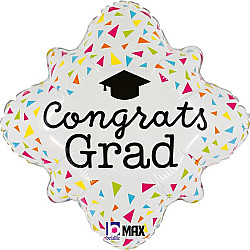 FOIL 18'' NEON CONGRATS GRAD DIAMOND