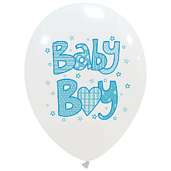 LATEX 12'' ΤΥΠΩΜΕΝΑ BABY BOY 25ΤΕΜ