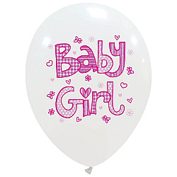 LATEX 12'' ΤΥΠΩΜΕΝΑ BABY GIRL 25ΤΕΜ
