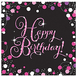 ΧΑΡΤΟΠΕΤΣΕΤΕΣ BIRTHDAY SPARKLING ΡΟΖ 16ΤΜΧ