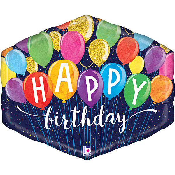 FOIL S/S FESTIVE BIRTHDAY BALLOONS