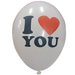 LATEX 12'' ΤΥΠΩΜΕΝΟ I LOVE YOU 2ΧΡΩΜΑΤΑ 25TEM
