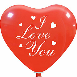 LATEX ΚΑΡΔΙΑ ΤΥΠΩΜΕΝΗ I LOVE YOU 25ΤΕΜ