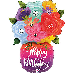  FOIL S/S HAPPY BIRTHDAY ΒΑΖΟ ΜΕ ΛΟΥΛΟΥΔΙΑ