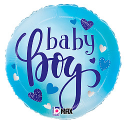 FOIL 18'' BABY BOY ΣΙΕΛ ΜΕ ΚΑΡΔΟΥΛΕΣ