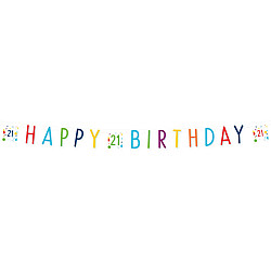LETTER BANNER HAPPY BIRTHDAY 21 CONFETTI