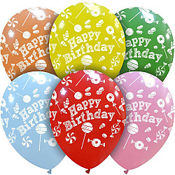 LATEX 12'' ΤΥΠΩΜΕΝΑ SWEET HAPPY BIRTHDAY 6TMX