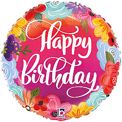 FOIL 18'' HAPPY BIRTHDAY ΕΞΩΤΙΚΑ ΛΟΥΛΟΥΔΙΑ