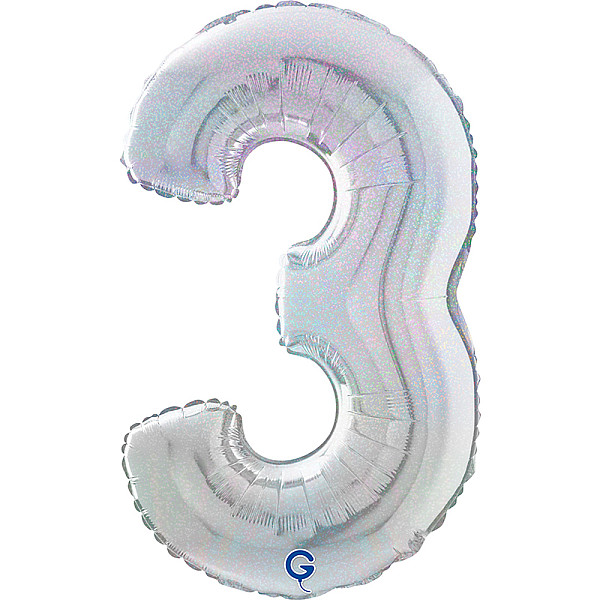 FOIL 26'' ΑΡΙΘΜΟΣ 3 ΑΣΗΜΙ glitter MID SIZE