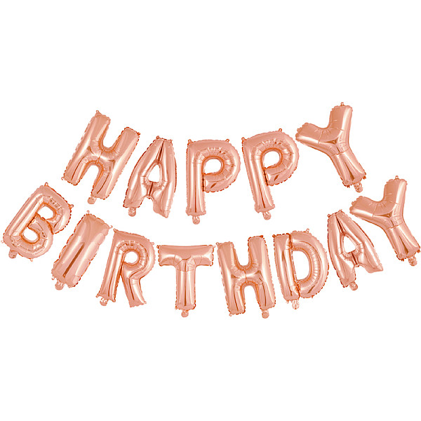 FOIL air filled HAPPY BIRTHDAY ROSE GOLD