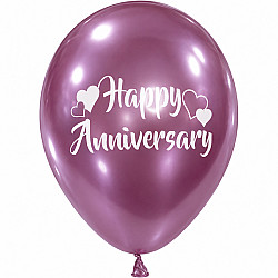 LATEX 12'' TYΠΩΜΕΝO HAPPY ANNIVERSARY 25ΤΕΜ
