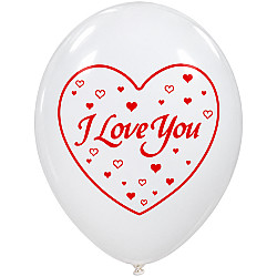 LATEX 13'' ΤΥΠΩΜΕΝΑ I LOVE YOU ΚΑΡΔΙΕΣ 25ΤΕΜ