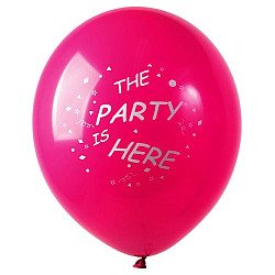  LATEX 12'' ΤΥΠΩΜΕΝΑ THE PARTY IS HERE 25ΤΕΜ